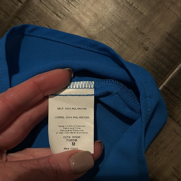 Lush Elegant Blue Sleeveless Top - Picture 5 of 6